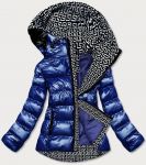 Dámská metalická zimní bunda s kapucí MODA808X modrá S