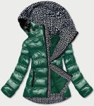 Dámská metalická zimní bunda s kapucí MODA808X zelená S