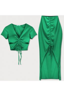 Dámský komplet sukně a top MODA5892 zelený