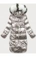Oboustranná metalická zimní bunda MODA7901 khaki-béžová