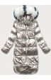 Oboustranná metalická zimní bunda MODA7901 tmavěmodro-béžová