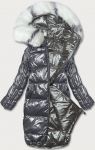 Oboustranná metalická zimní bunda MODA7901 grafitově-šedá S