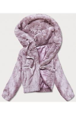 Krátká dámská kožešinová bunda MODA8050 růžová