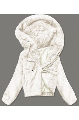 Krátká dámská kožešinová bunda MODA8050 bílá