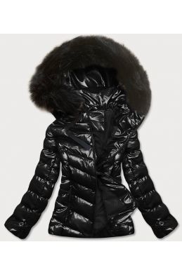 Dámská lesklá zimní bunda MODA773 černá