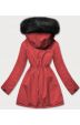 Teplá dámská zimní bunda MODA610 červeno-černá