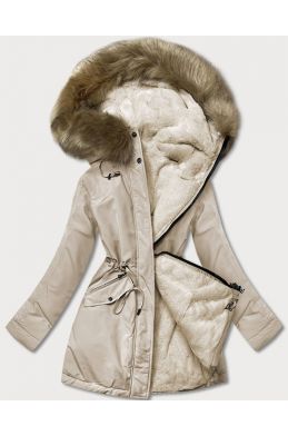 Teplá dámská zimní bunda MODA610 béžová