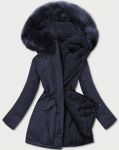 Teplá dámská zimní bunda MODA610BIG tmavěmodrá 3XL