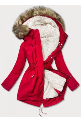 Dámská zimní bunda MODA629 tmavě červená