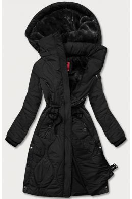 Dámská dlouhá zimní bunda po kolena MODA1601 černá