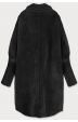 Dlouhý vlněný dámský kabát alpaka MODA7108 černý