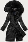 Teplá dámská kožešinová zimní bunda MODA537 černá L