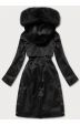 Teplá dámská kožešinová zimní bunda MODA537 černá