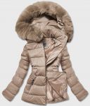 Lesklá dámská zimní bunda MODA8090 béžová L