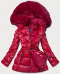 Metalická dámská zimní bunda MODA8029 červená S