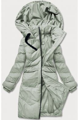 Lehká dámská zimní bunda MODA735 šedezelená