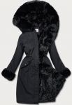 Dlouhá teplá dámská zimní bunda W635 černá XS