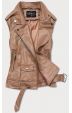 Dámská koženková bunda - vesta MODA2050 světle hnědá