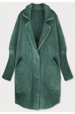 Dlouhý vlněný dámský kabát alpaka 7108 zelený