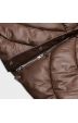 Dámská zimní bunda oversize z eko-kůže MODAAG2-J90 hnědá