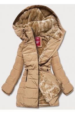 Dámská zimní bunda s kapucí MODA21003 písečná
