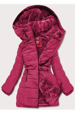 Dámská zimní bunda s kapucí MODAM21003 tmavěčervená