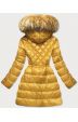 Prošívaná dámská zimní bunda s kapucí MODA8957 žlutá 