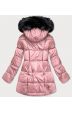 Dámská asymetrická zimní bunda MODA8953 růžová