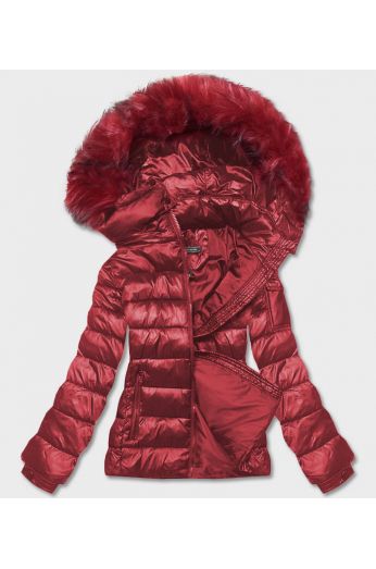 Krátká dámská zimní bunda MODA0129 červená