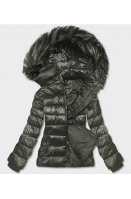 Krátká dámská zimní bunda MODA0129 khaki