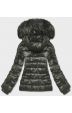 Krátká dámská zimní bunda MODA0129 khaki
