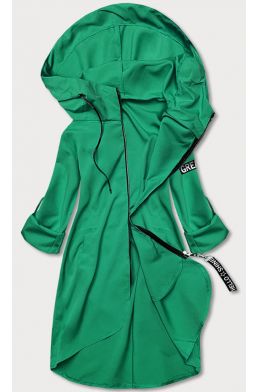 Tenká asymetrická dámská tunika s kapucí MODA8117 zelená