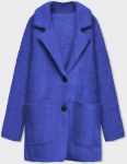 Krátký vlněný dámský kabát alpaka MODA7108-1 modrý UNI