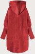 Dlouhý dámský vlněný kabát alpaka MODA908 červený