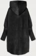 Dlouhý dámský vlněný kabát alpaka MODA908 černý