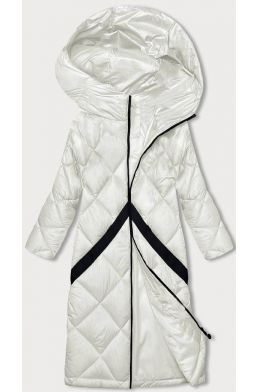 Prošívaná dámská zimní bunda MODA896 ecru