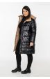 Hrubá dámská zimní bunda MODA768 černá-bežova