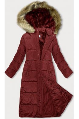 Dlouha dámská zimní bunda MODAV725 červená