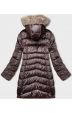 Oboustranná dámská zimní bunda MODA8202 hnědo-béžová