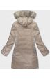 Oboustranná dámská zimní bunda MODA8202 hnědo-béžová