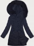 Prošívaná dámská zimní bunda s kapucí LHD MODA057 tmavěmodrá S