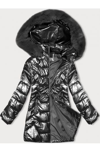 Dámská zimní bunda s kapucí MODA9122 graitová