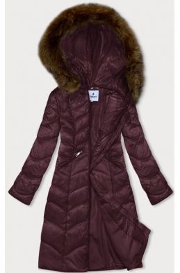 Dámská dlouhá zimní bunda MODA2201 bordó