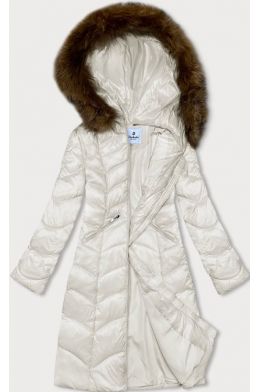 Dámská dlouhá zimní bunda MODA2201 ecru