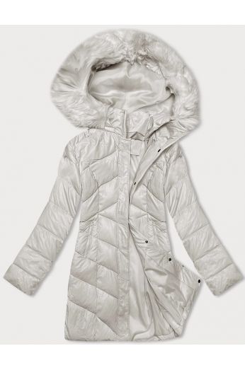 Dámská zimní bunda s kapucí MODA898 ecru