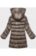 Dámská zimní bunda s asymetrickým zipem MODA8167BIG tmavěbéžová