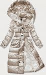 Dlouhá dámská zimní bunda MODA9090 béžová  L