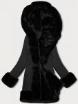 Dámská zimní bunda s kožíškem MODA8089 černá S