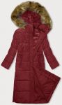Dlouhá dámská zimní bunda s kapucí MODA726 červená M