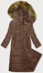Dlouhá dámská zimní bunda s kapucí MODA726 camel M